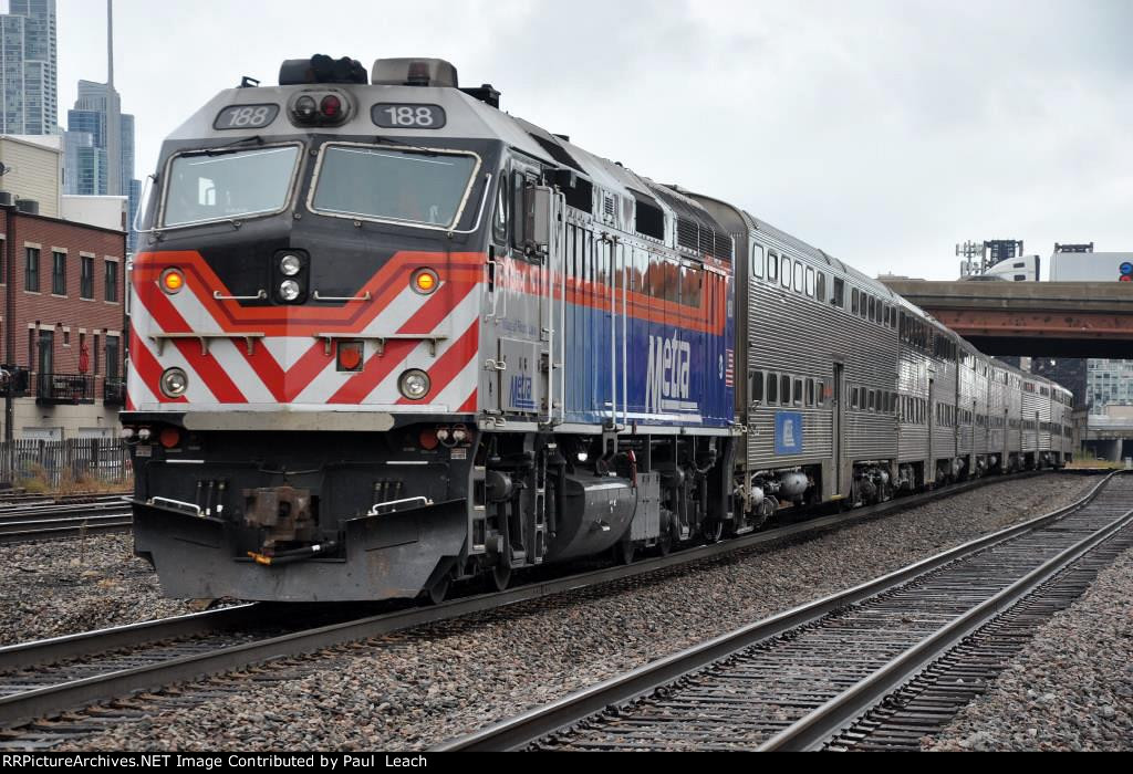 Inbound commuter out of its station stop